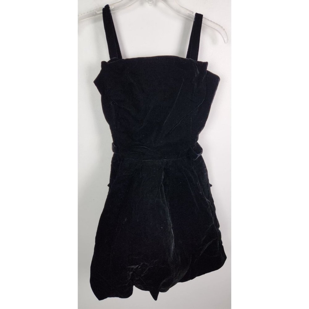 Vtg. 1960's Suzy Perette New York Women's Sz. XS Black Velvet Fit & Flare Dress